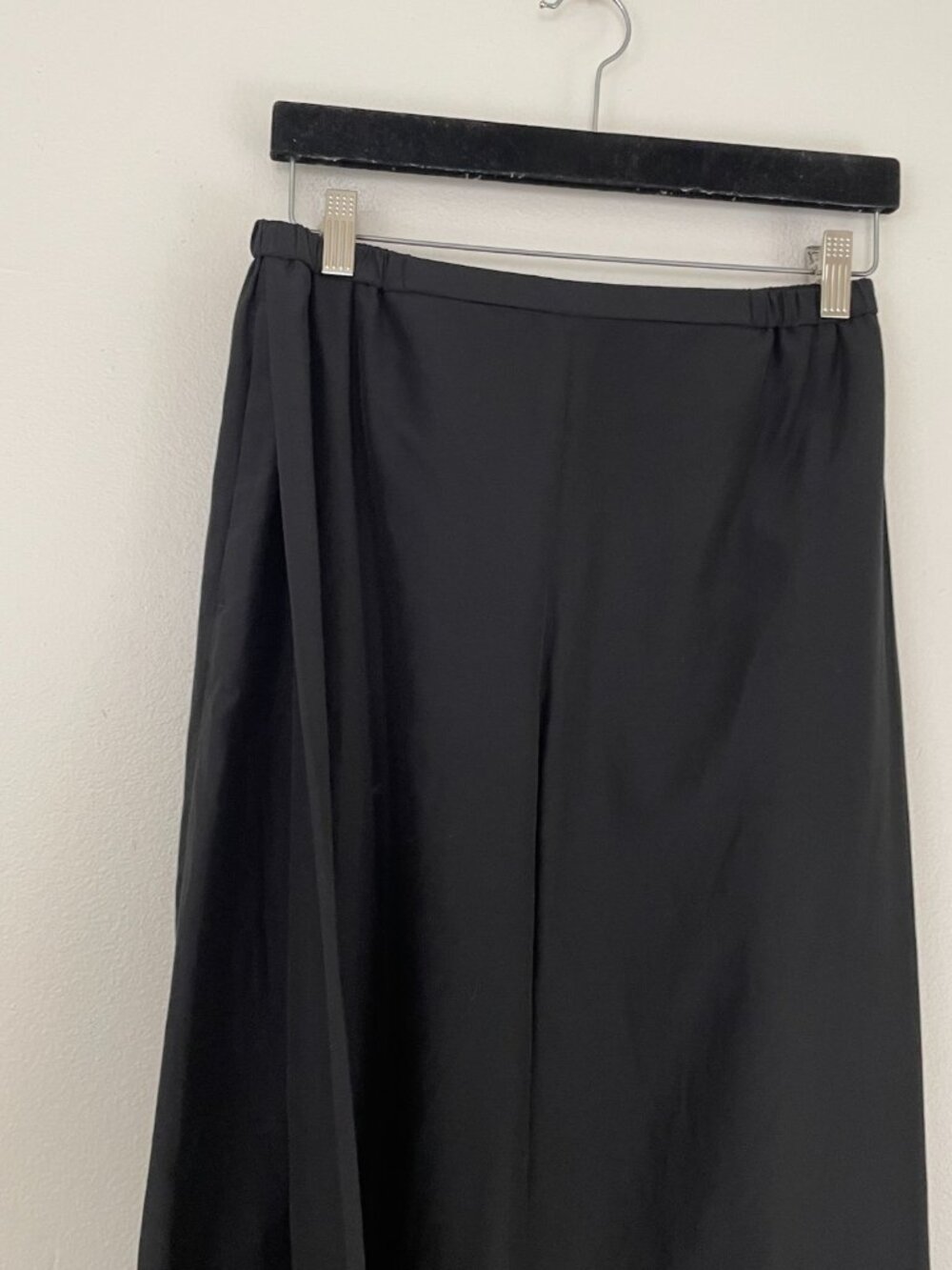 COS Black Pull On Silk Blend Pleated Wide Leg Flare Pants Size 8 - Picture 5 of 7
